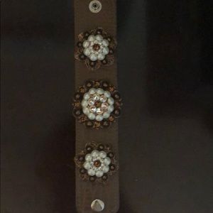 Brown rhinestone bracelet/cuff